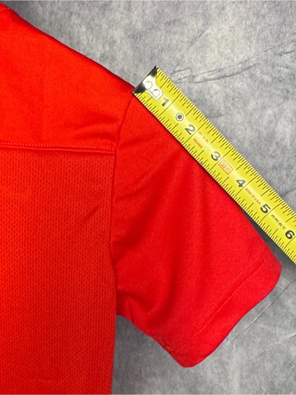 Nike Red Short Sleeve Dri-FIT Tee with White Swoosh